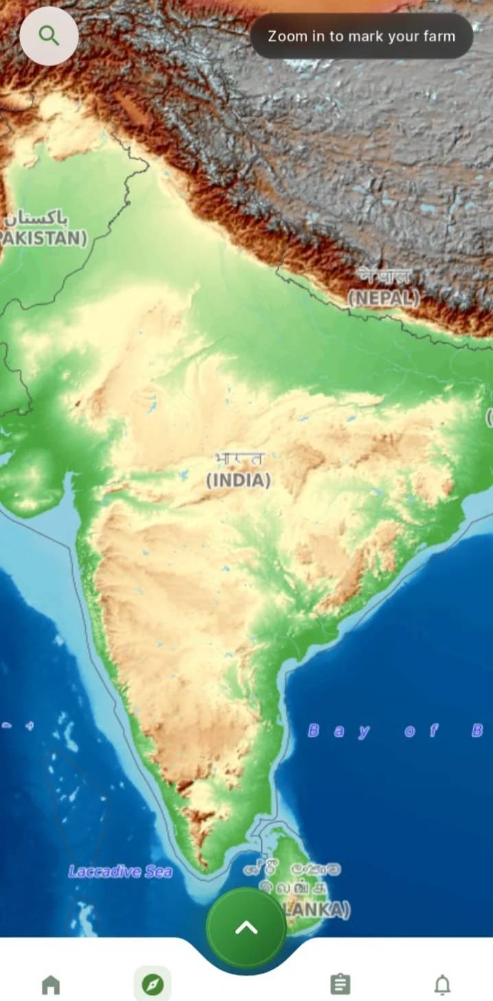 TATVA pan-India topographic map with zoom to mark your farm